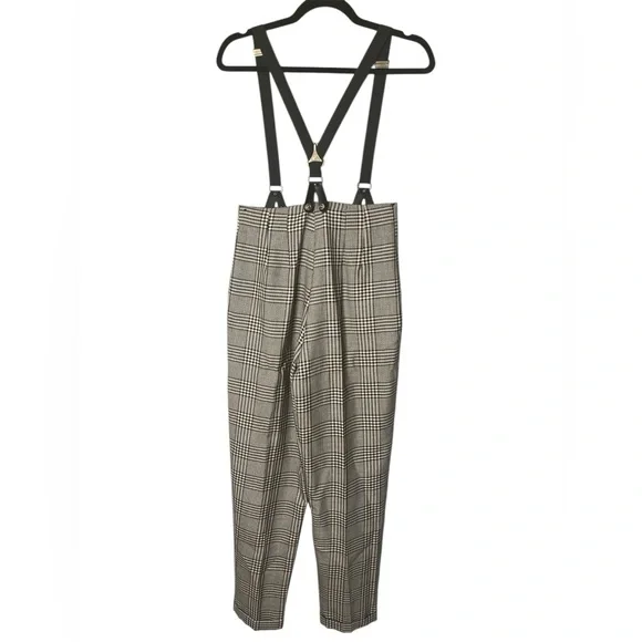 Vintage Black and White pants with Suspenders - Picture 2 of 9